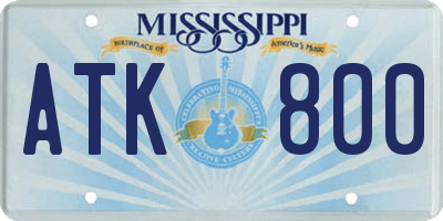 MS license plate ATK800
