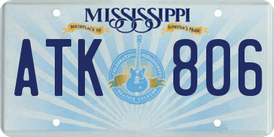 MS license plate ATK806