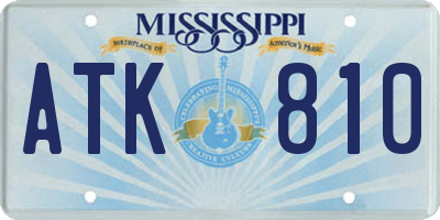 MS license plate ATK810