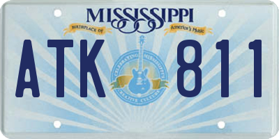 MS license plate ATK811