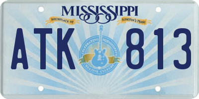 MS license plate ATK813