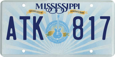 MS license plate ATK817