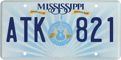 MS license plate ATK821