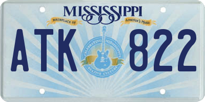 MS license plate ATK822