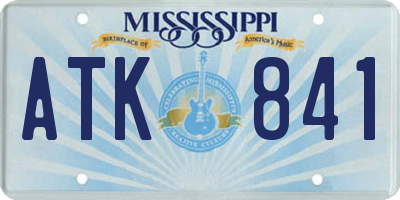 MS license plate ATK841