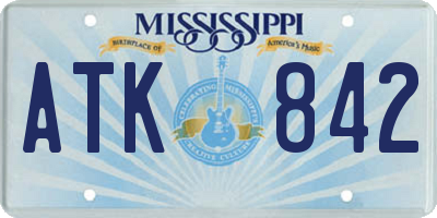 MS license plate ATK842