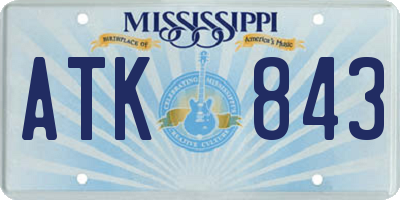 MS license plate ATK843