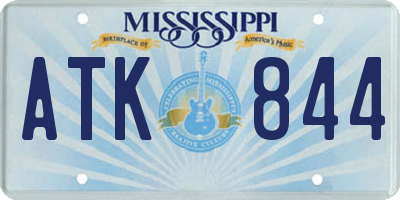 MS license plate ATK844