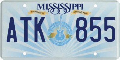 MS license plate ATK855