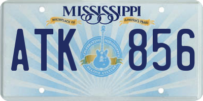 MS license plate ATK856