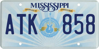 MS license plate ATK858