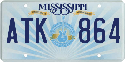 MS license plate ATK864