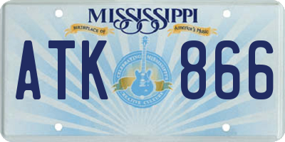 MS license plate ATK866