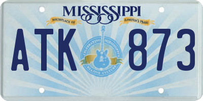 MS license plate ATK873