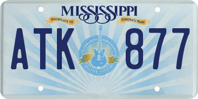 MS license plate ATK877