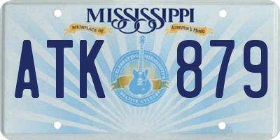 MS license plate ATK879
