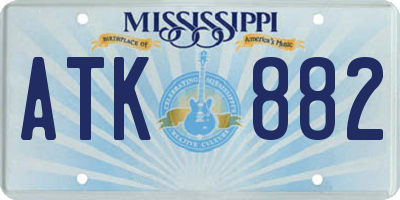MS license plate ATK882