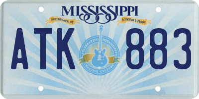 MS license plate ATK883