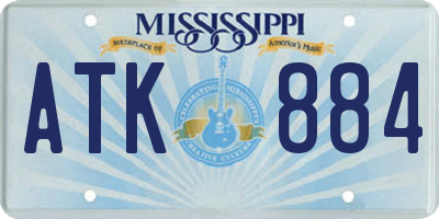 MS license plate ATK884