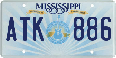 MS license plate ATK886