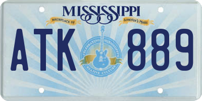 MS license plate ATK889