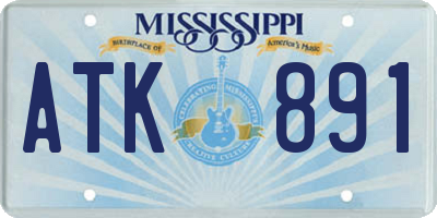 MS license plate ATK891