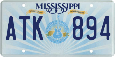 MS license plate ATK894