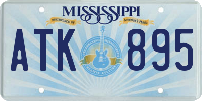 MS license plate ATK895