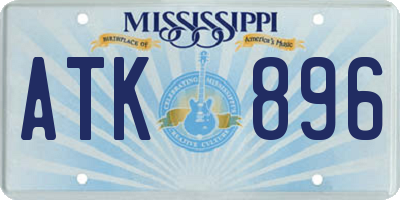 MS license plate ATK896
