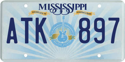 MS license plate ATK897
