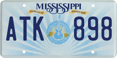 MS license plate ATK898