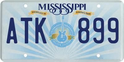 MS license plate ATK899