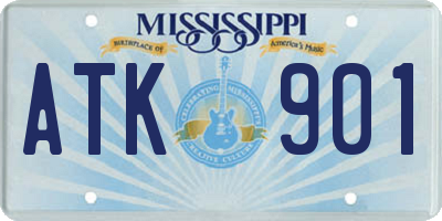MS license plate ATK901