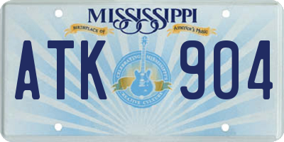 MS license plate ATK904