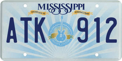 MS license plate ATK912