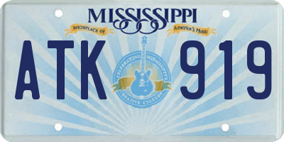 MS license plate ATK919