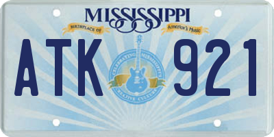 MS license plate ATK921