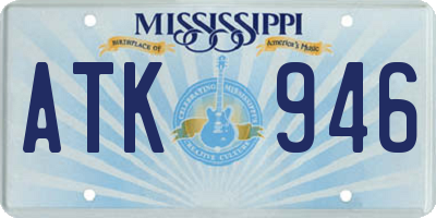MS license plate ATK946