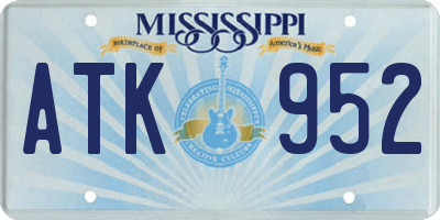 MS license plate ATK952