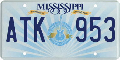 MS license plate ATK953
