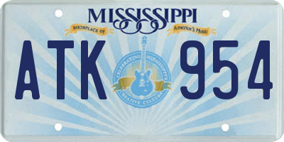 MS license plate ATK954