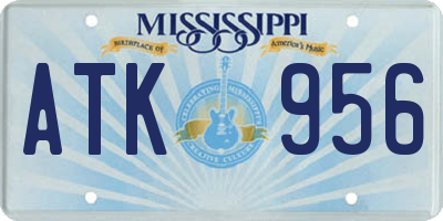 MS license plate ATK956