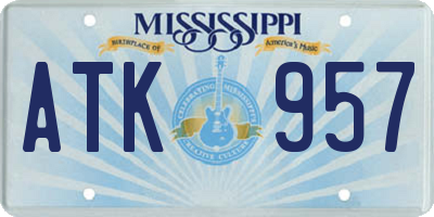 MS license plate ATK957