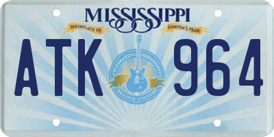 MS license plate ATK964