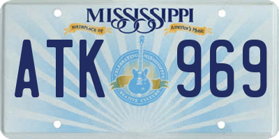 MS license plate ATK969