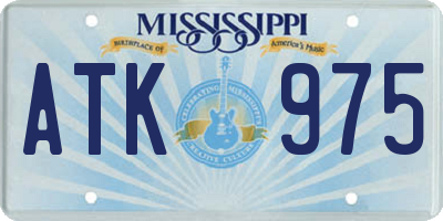 MS license plate ATK975