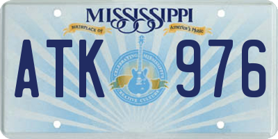 MS license plate ATK976