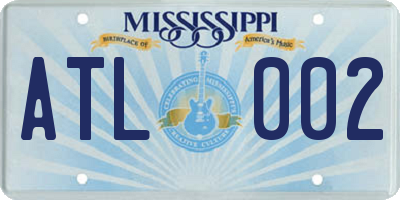 MS license plate ATL002