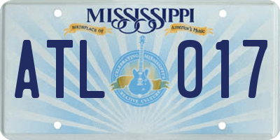 MS license plate ATL017