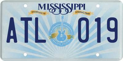 MS license plate ATL019